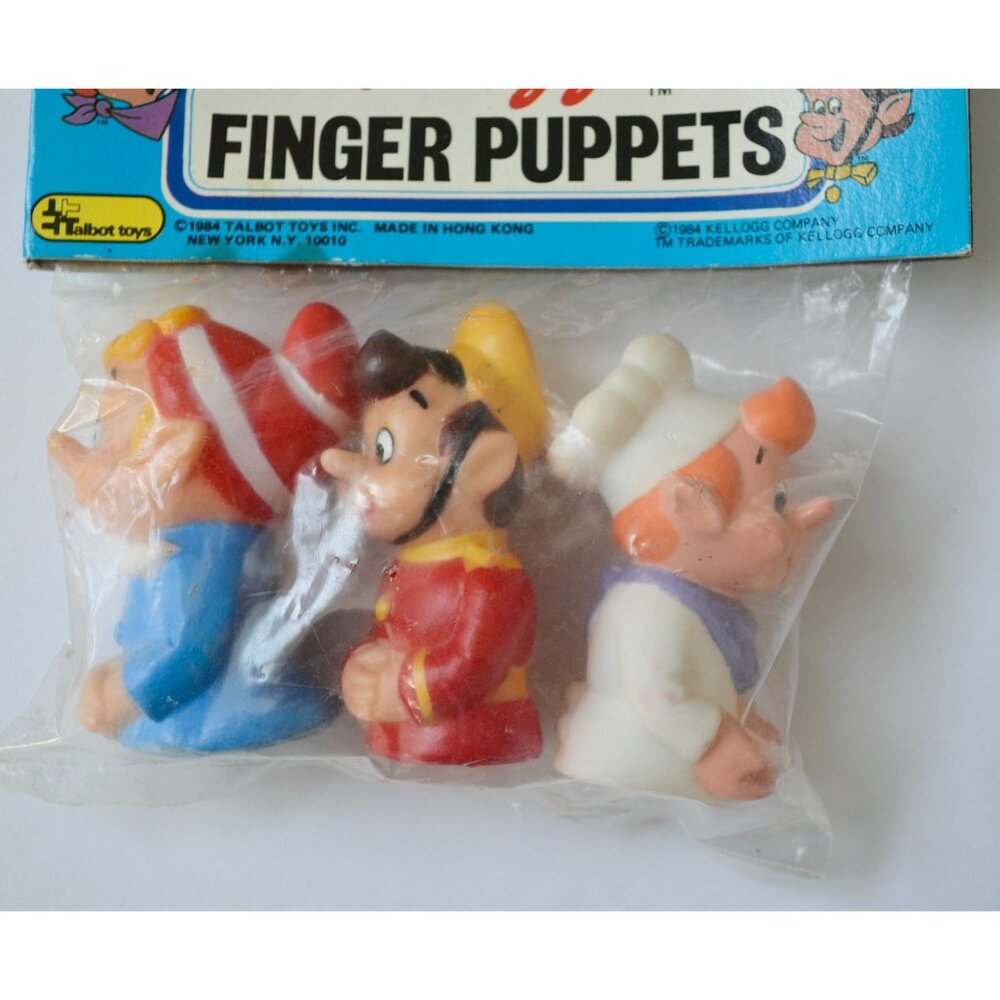 1984 Kellogg's Rice Krispies Snap Crackle Pop Finger Puppets NOS New Vintage - Picture 3 of 5